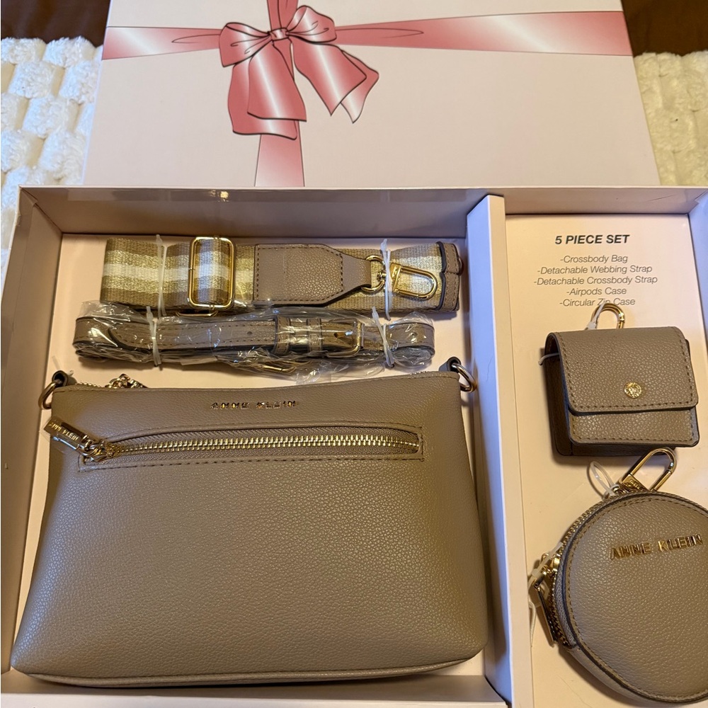 Anne Klein Beige Crossbody Bag Set